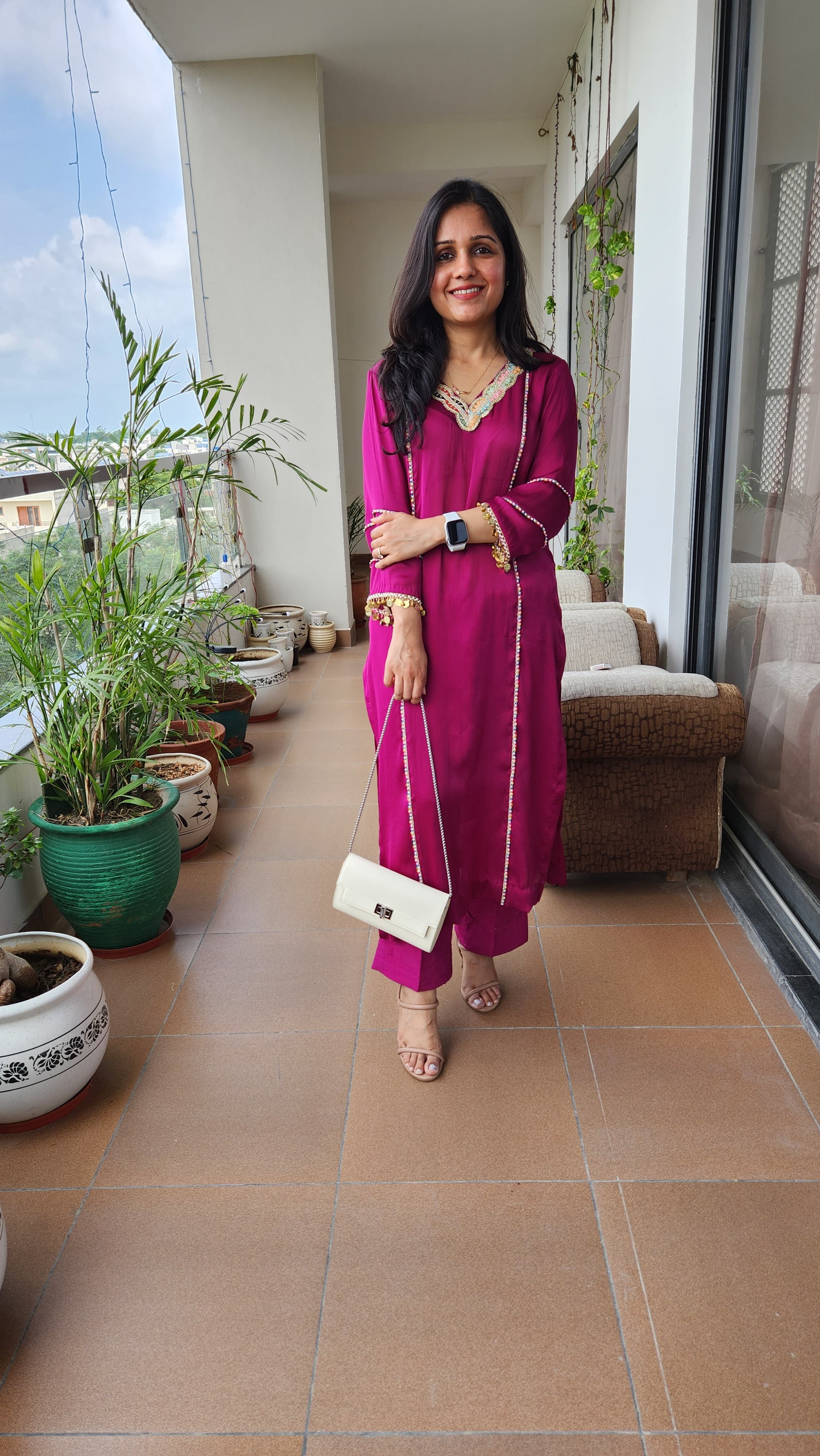 Wine Pink Kurta Set