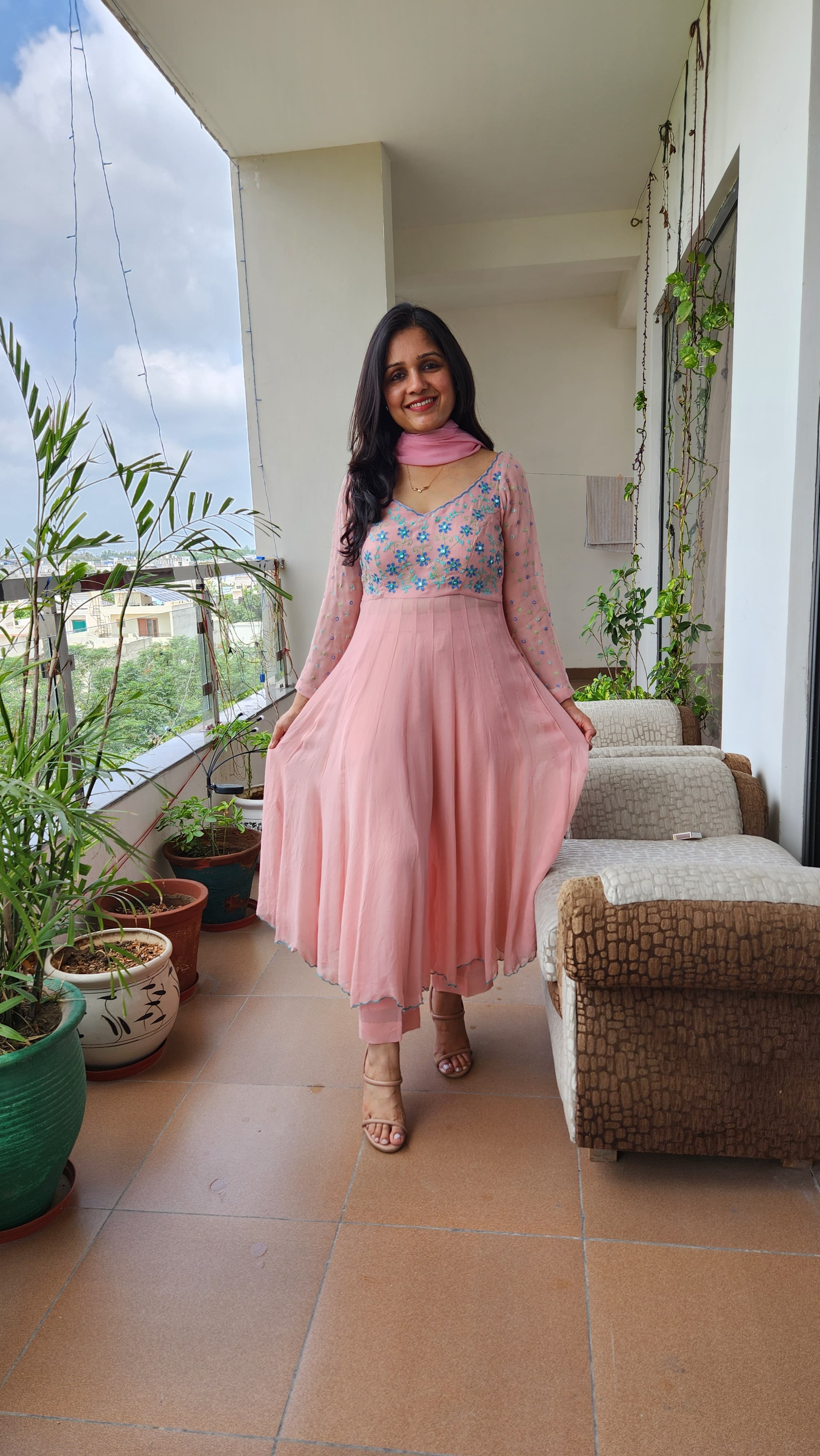 Light Pink Anarkali Suit