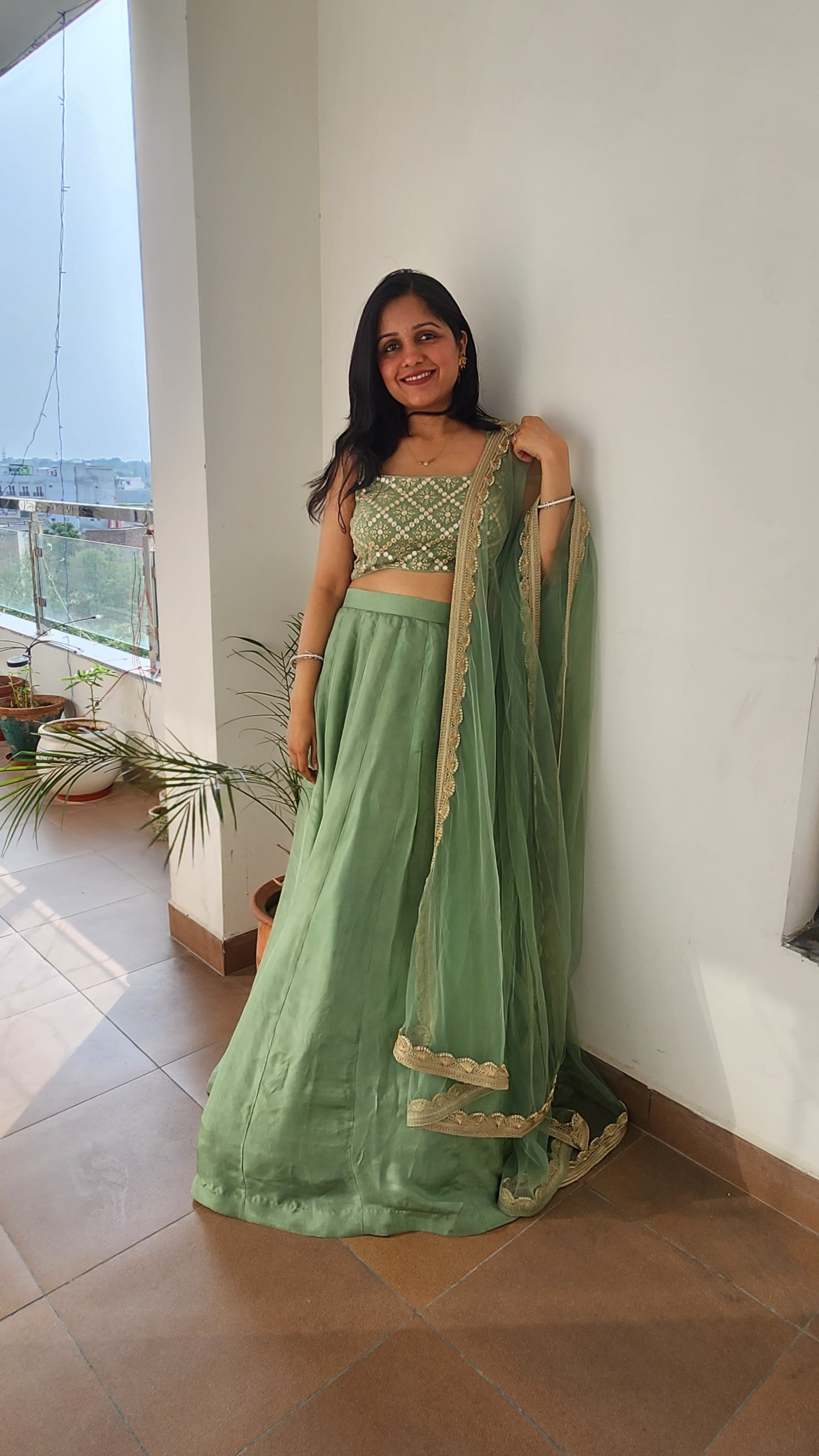 Sage Green Lehenga