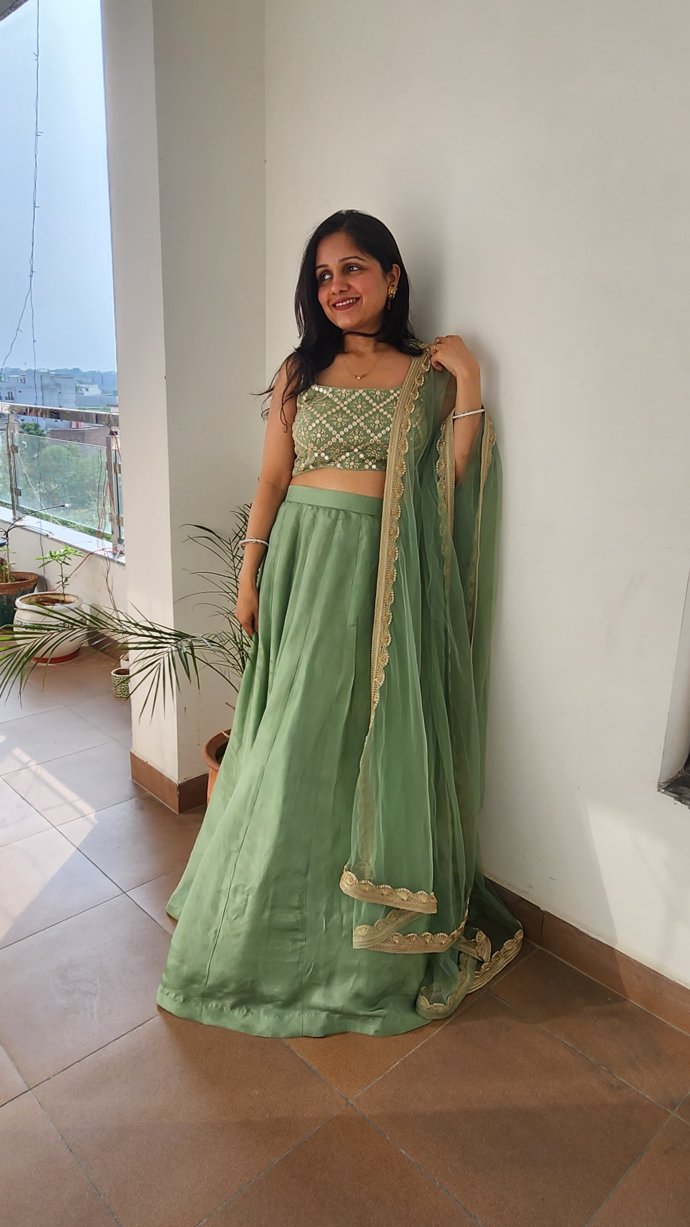 Sage Green Lehenga