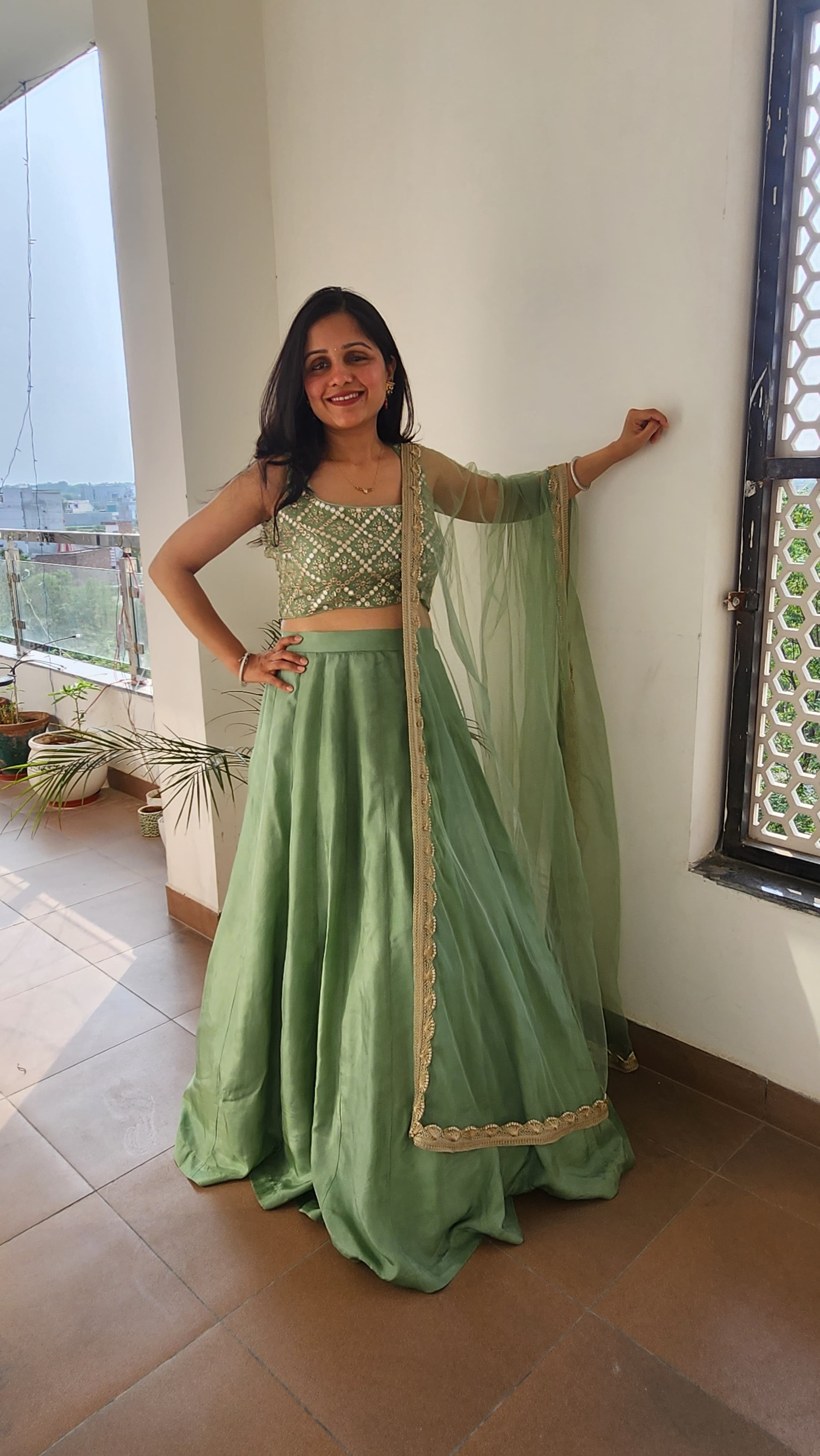 Sage Green Lehenga