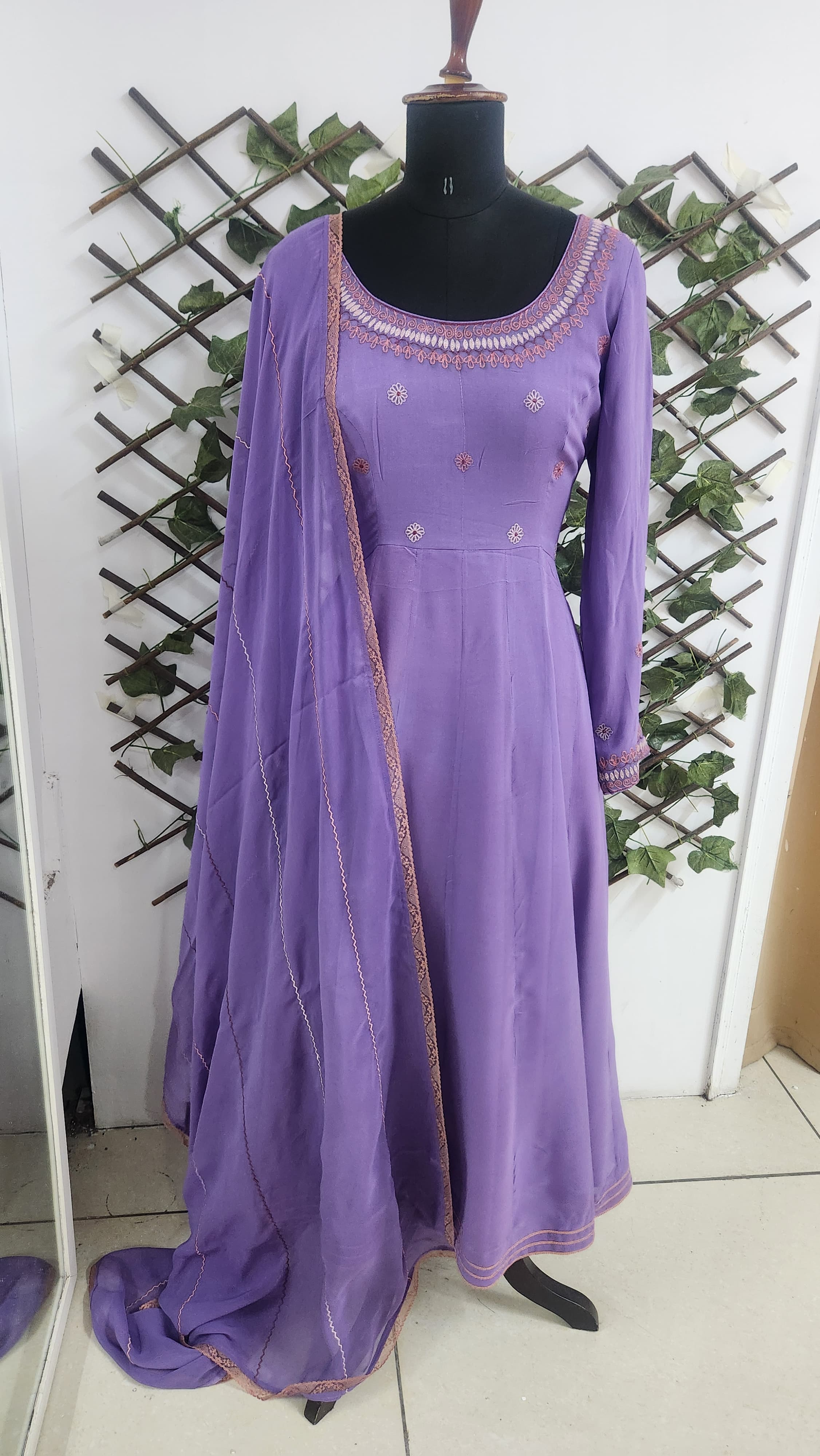 Lavendar Anarkali Suit