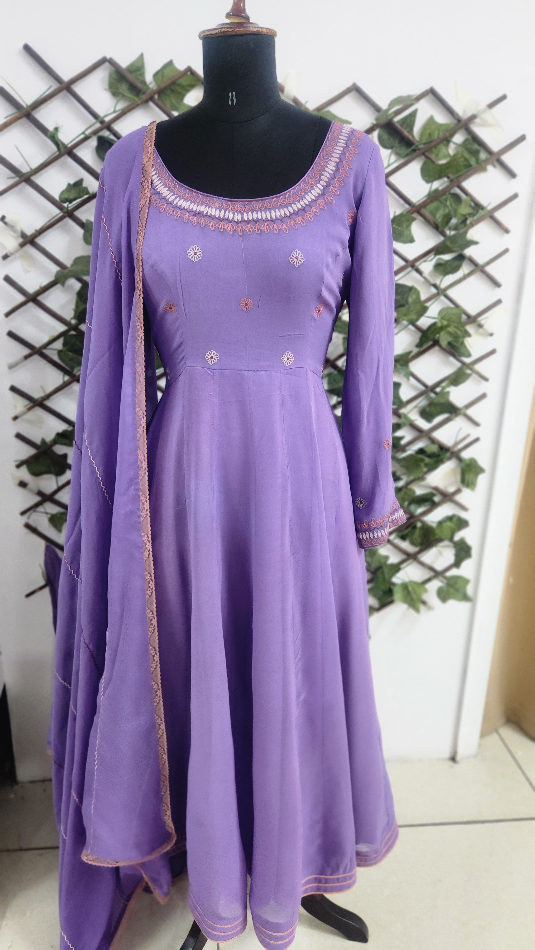 Lavendar Anarkali Suit