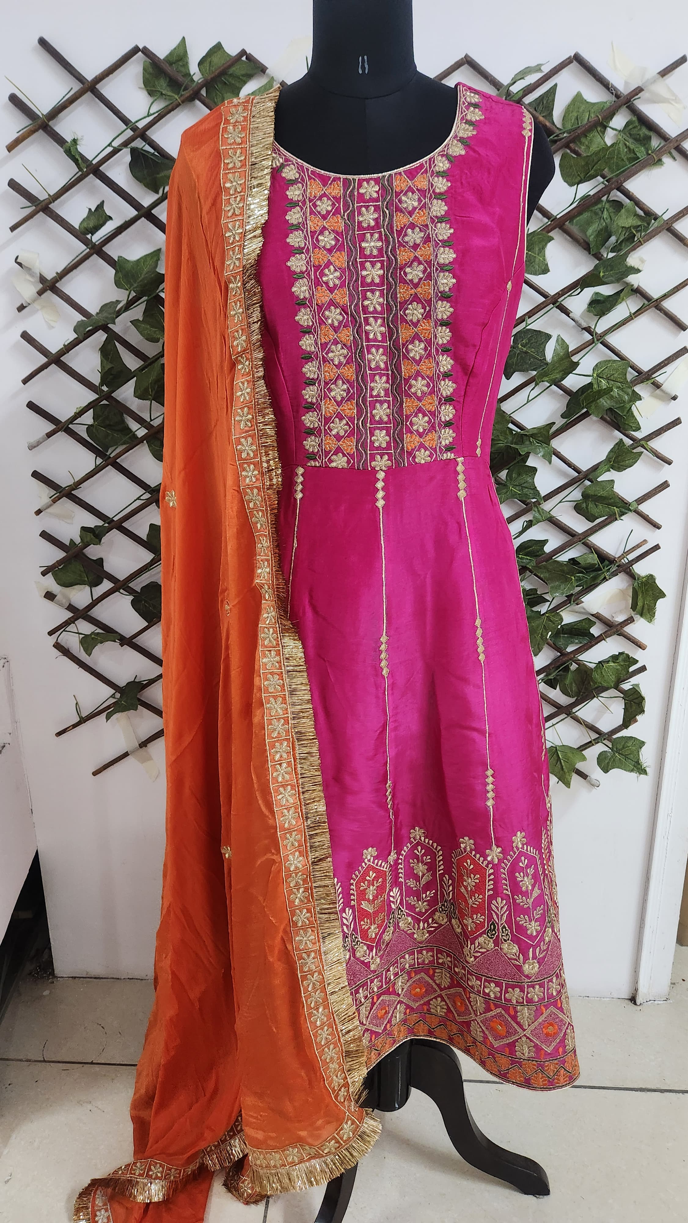 Rani Pink Aline Anarkali