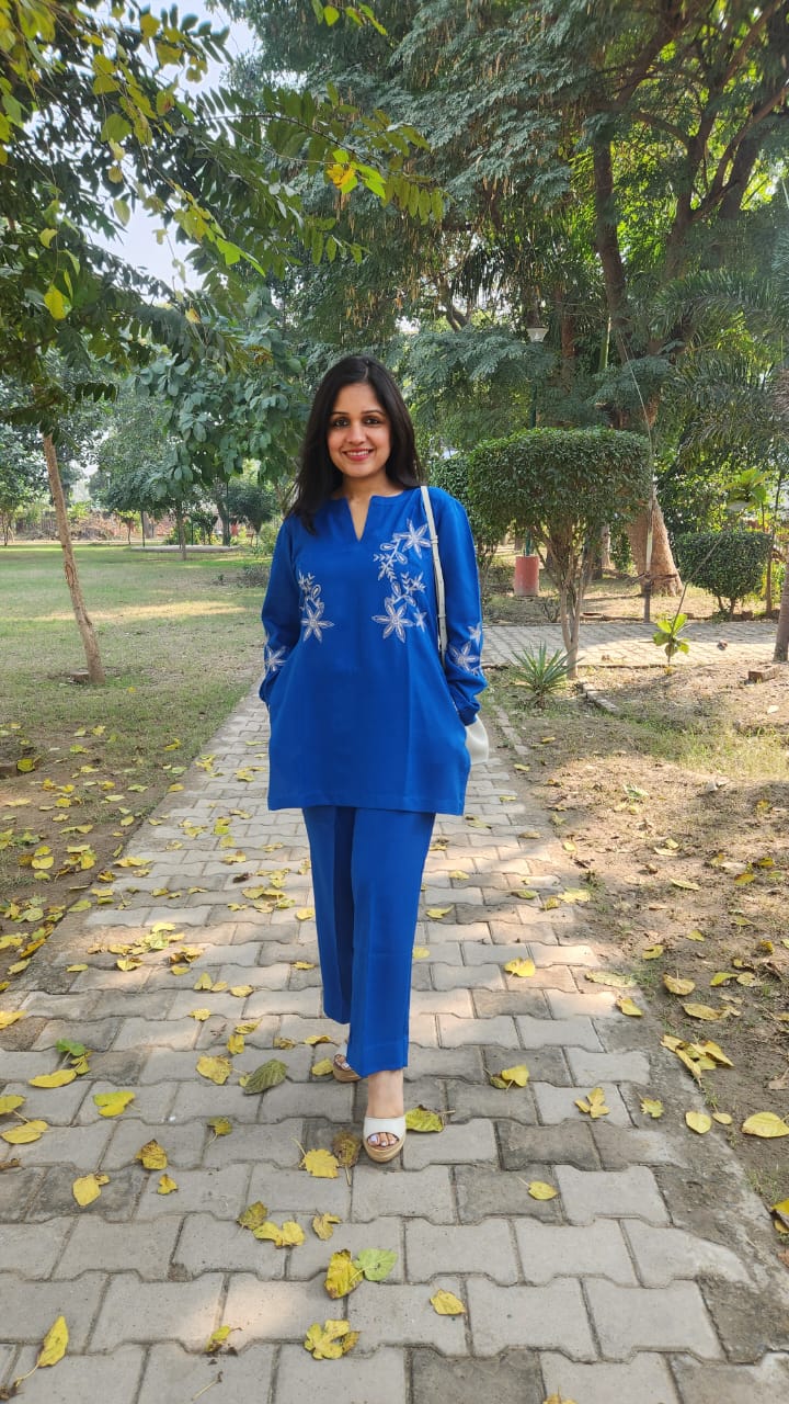 Royal Blue Pashmina Winter Set