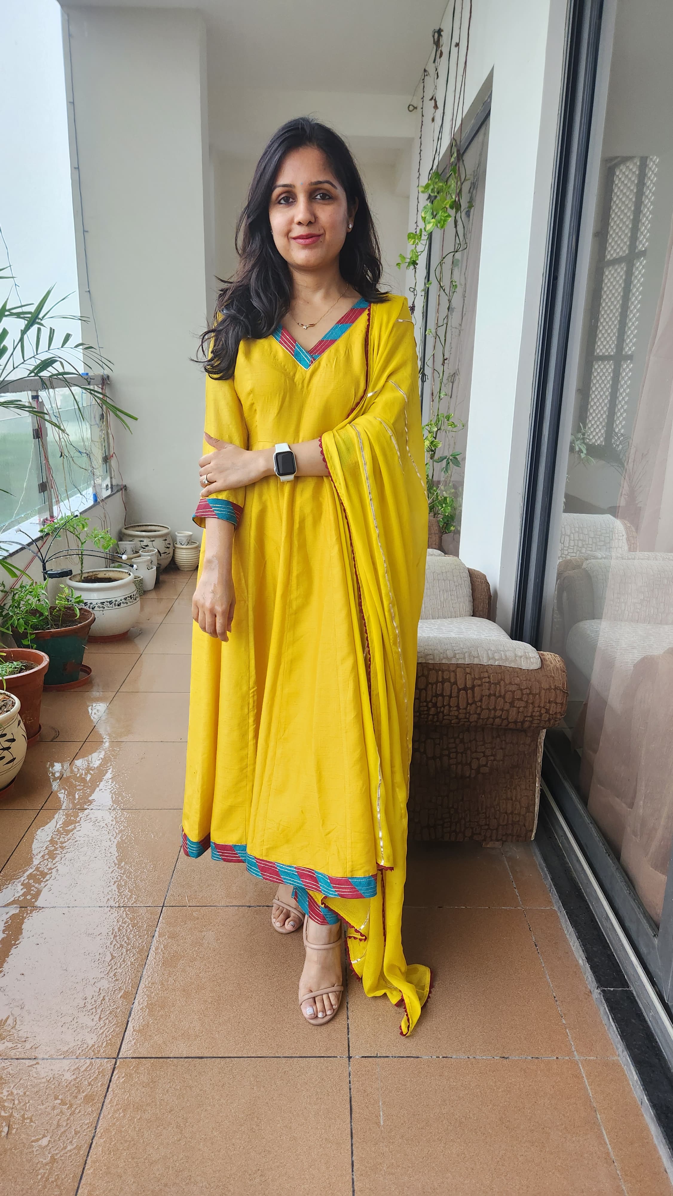 Anarkali Suit - Mustard Yellow