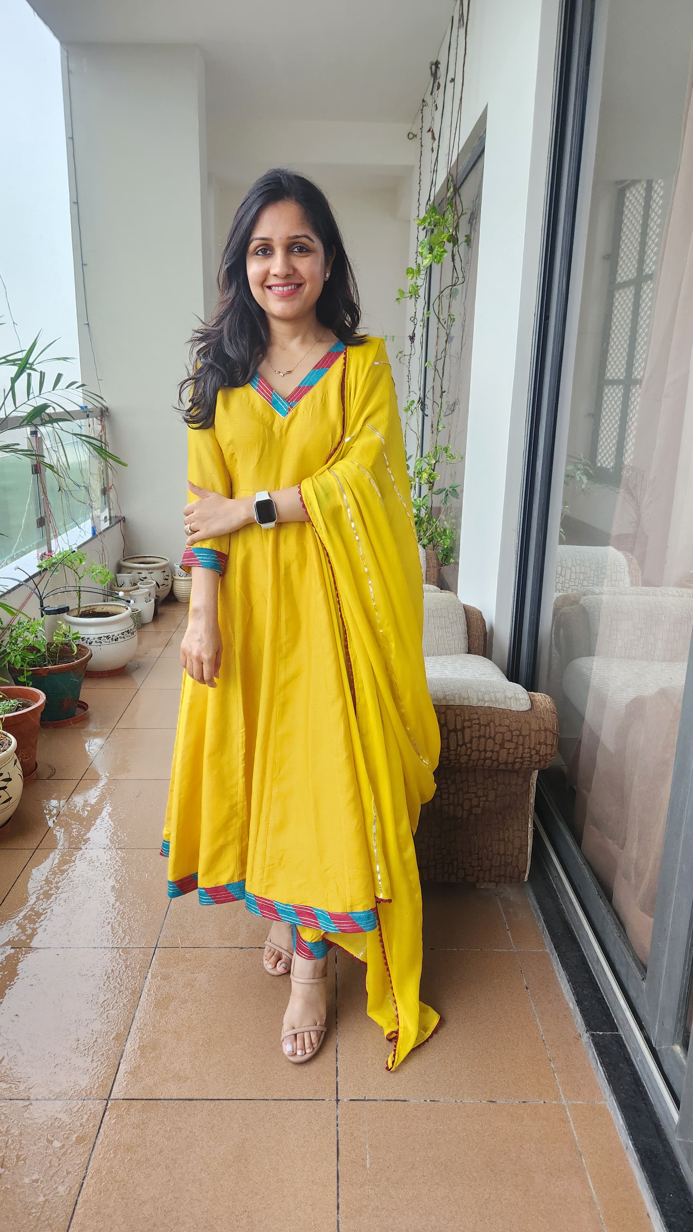 Anarkali Suit - Mustard Yellow