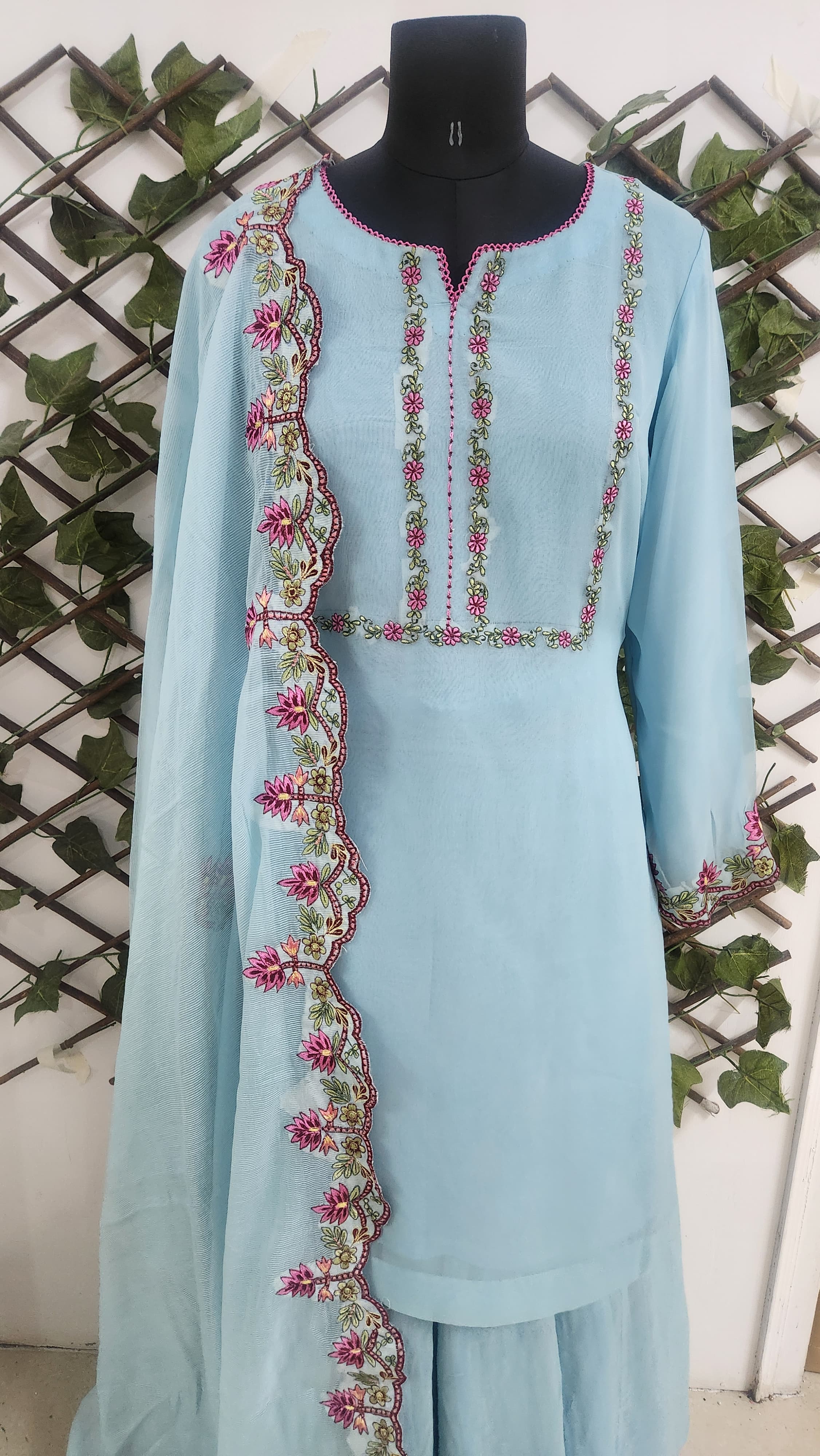 Aqua Blue Sharara Suit